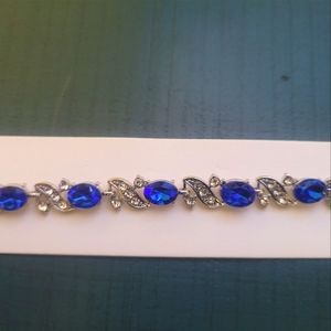 Sapphire Blue and Diamond Fashion Tennis Bracelet